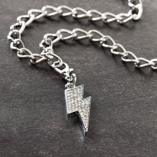 Silver Bling Lightning Bolt Charm by Bead Landing™